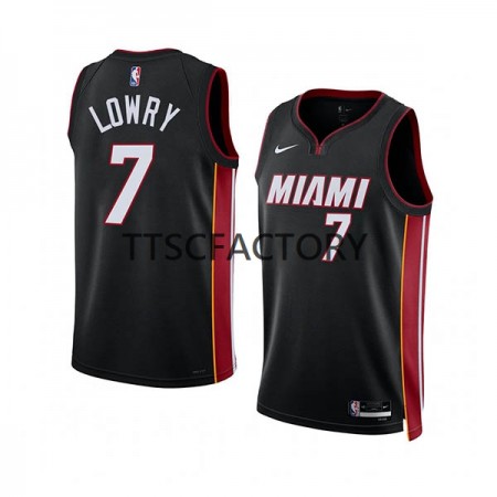 Maillot Basket Miami Heat Kyle Lowry 7 Nike 2022-23 Icon Edition Noir Swingman - Homme